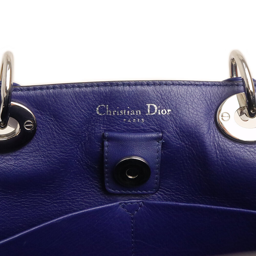 Christian Dior Diorissimo Handbag Shoulder Bag Calfskin Leather Python Exotic - Picture 8 of 12
